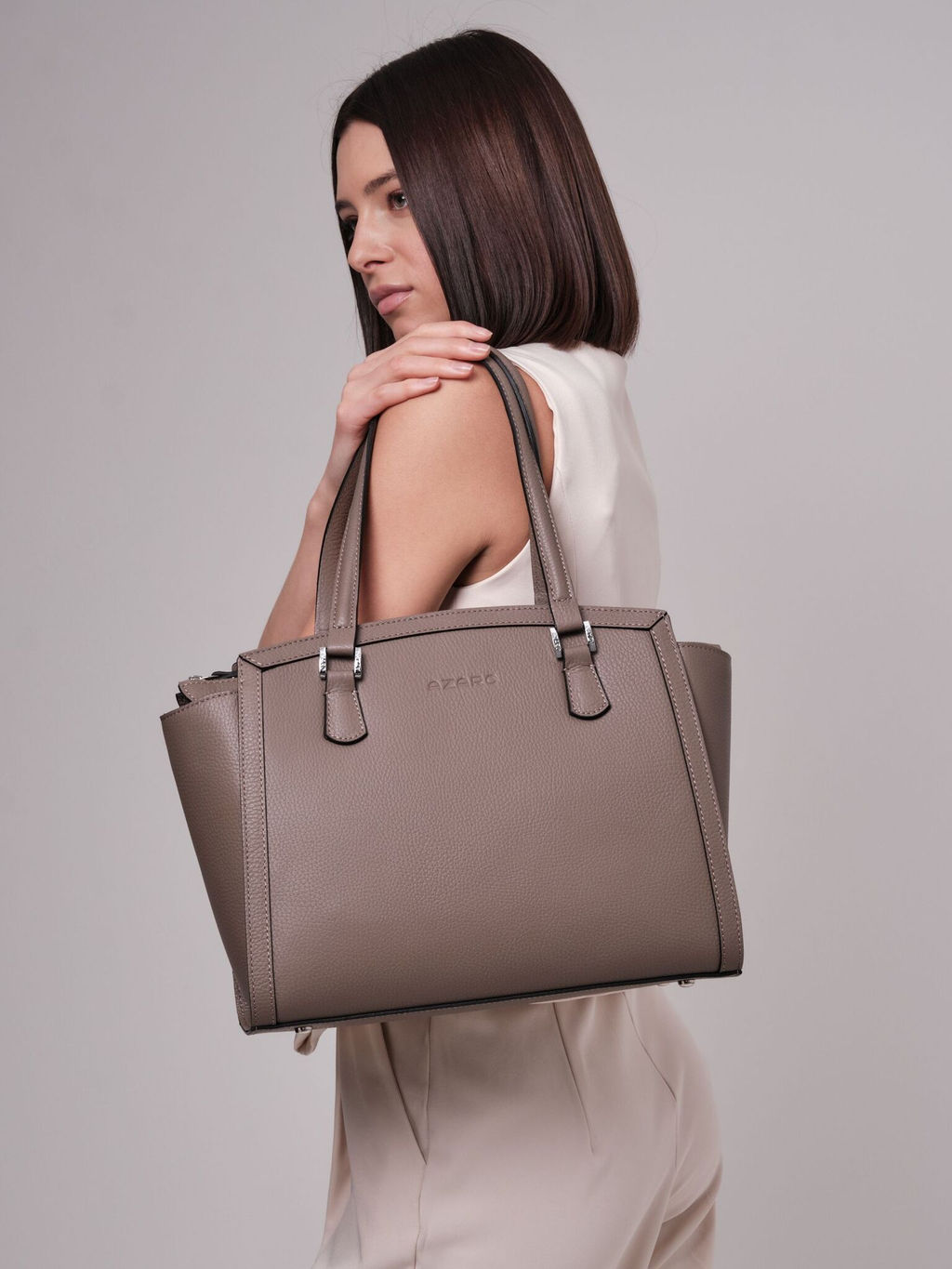 Сумка кожаная Azaro 30690 тауп