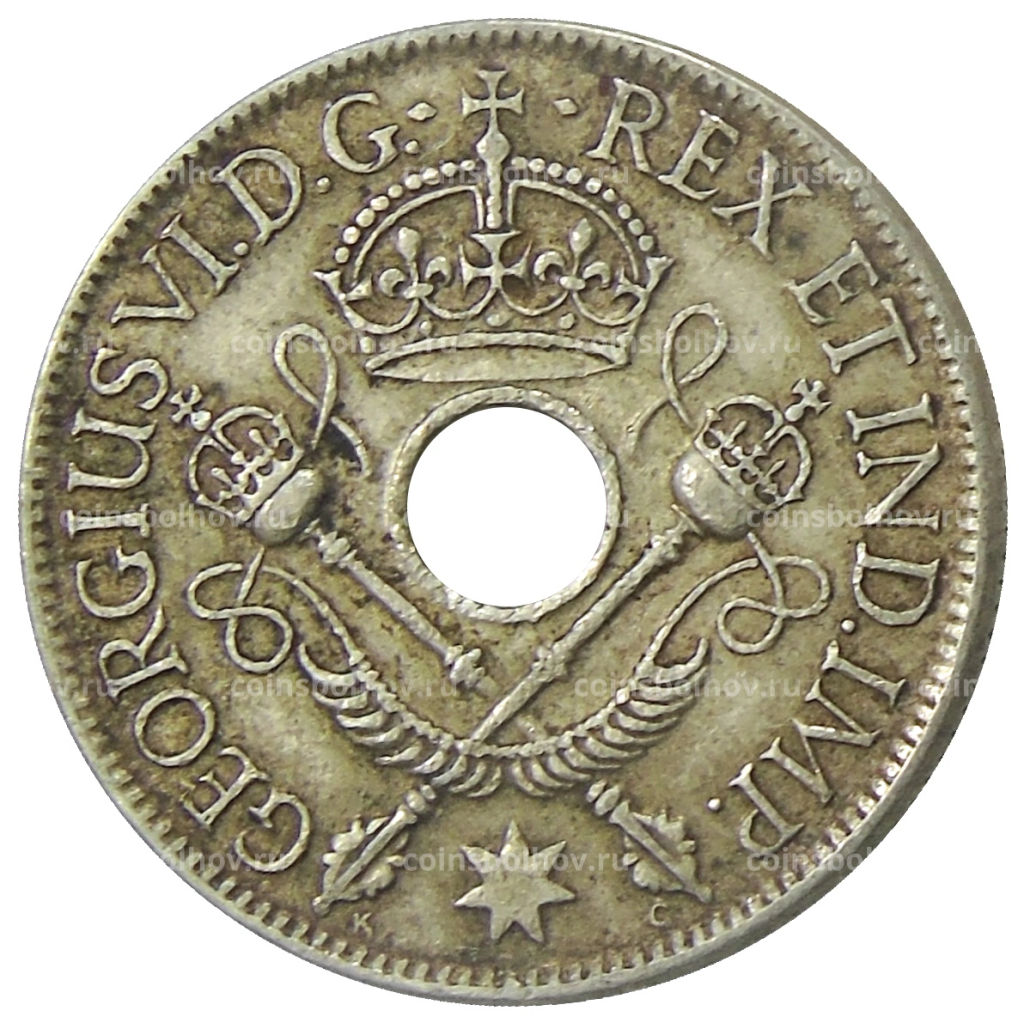 Монета 1 шиллинг 1938 года Британская Новая Гвинея