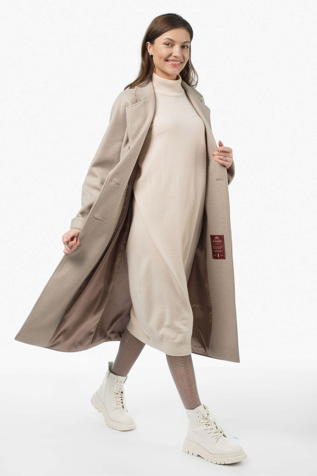 Пальто женское демисезонное (пояс) - El podio фото 3