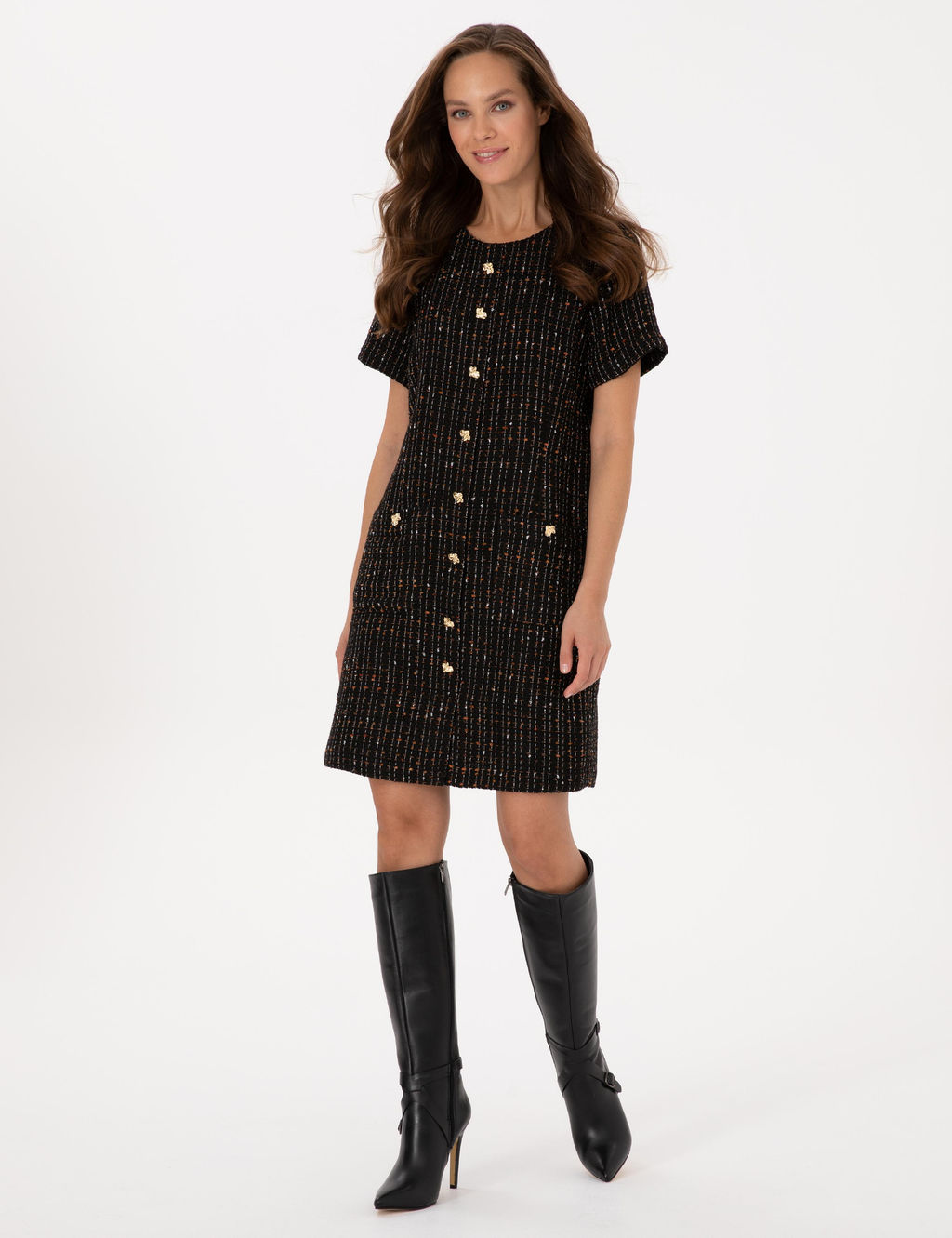 Siyah Regular Fit Dokuma Elbise - Pierre cardin фото 3