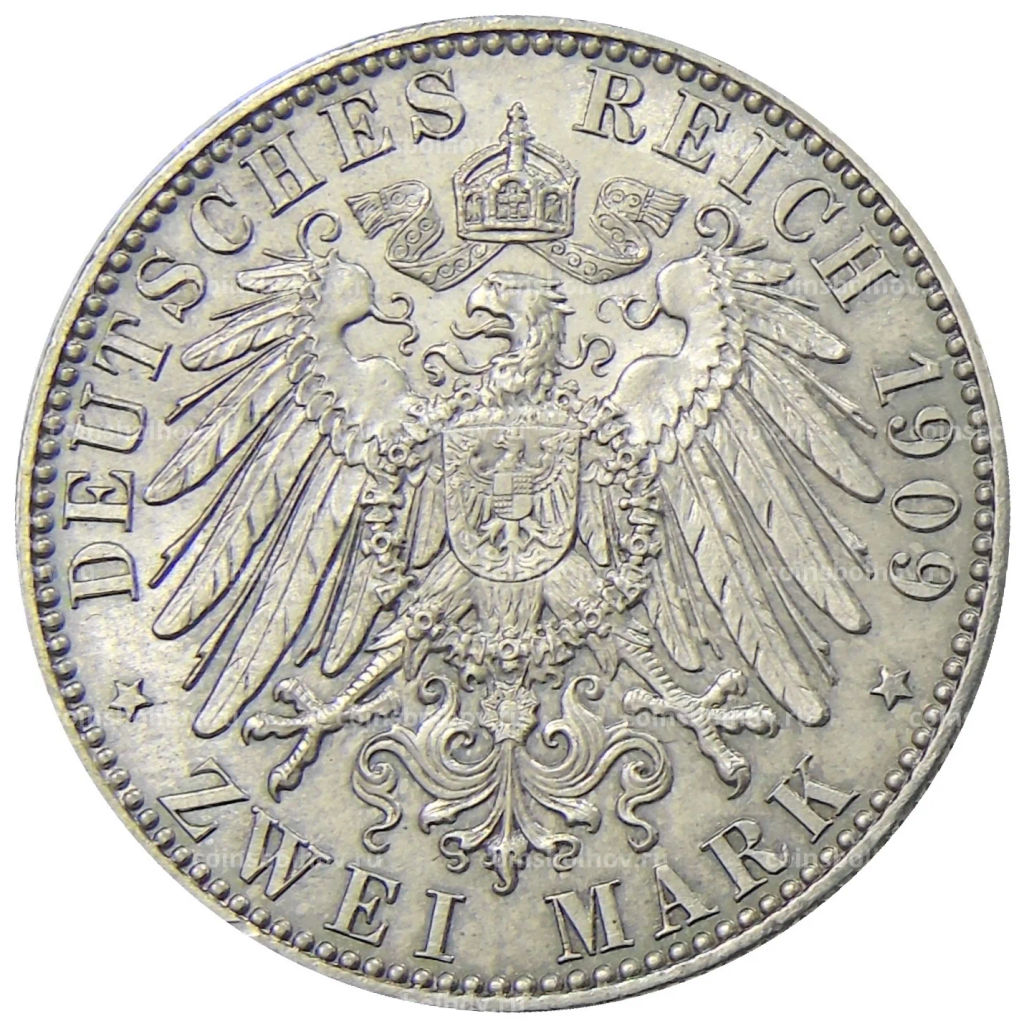 2 марки 1909 года Германия (Саксония)  500 лет Лейпцигскому университету