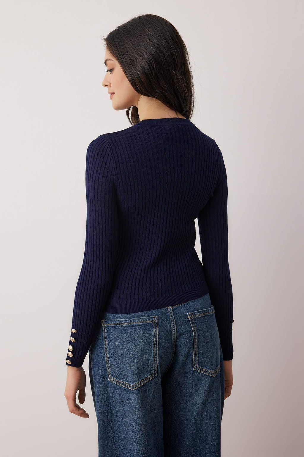 Siyah-Tas Bisiklet Yaka Sac Orgu Ikili Paket Triko Kazak TWOAW26KZ00188 - Trendyolmilla фото 20