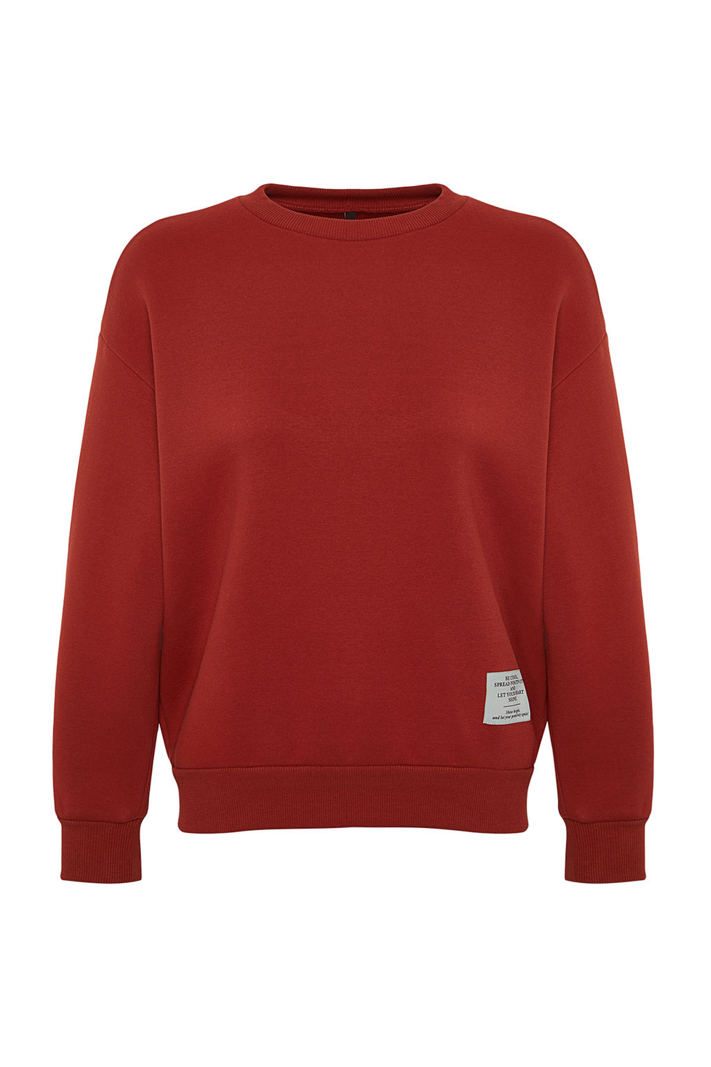 TRENDYOLMILLA Lacivert Etiket Detayl? Regular Bisiklet Yaka Orme Sweatshirt TWOAW24SW00289  фото 7