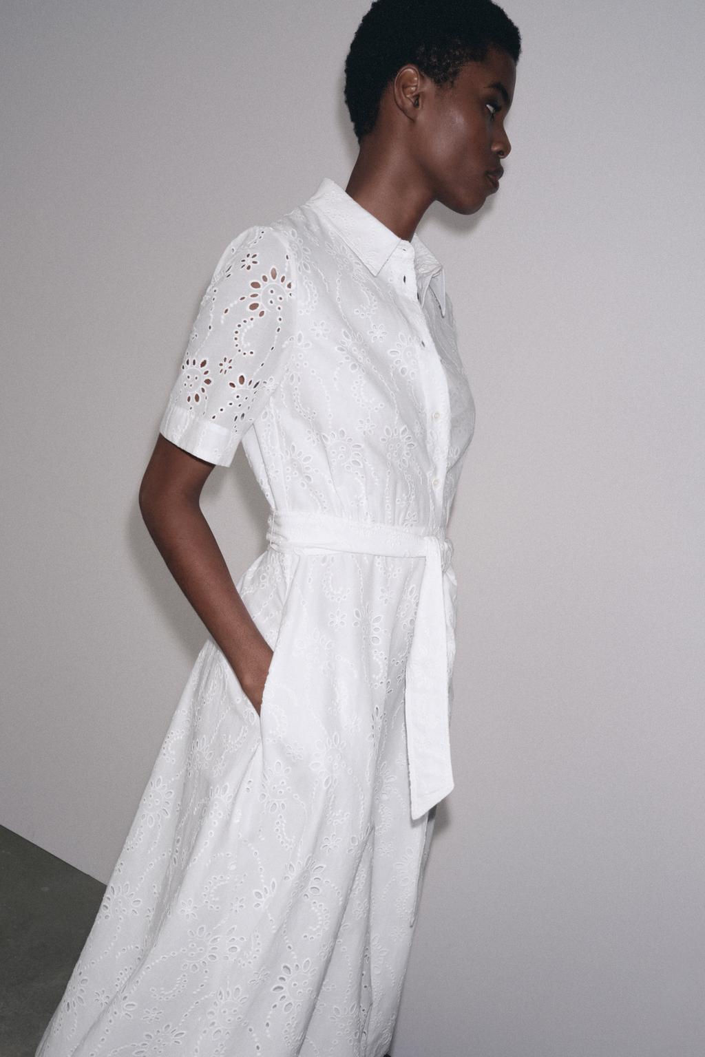 ZW COLLECTION EMBROIDERED SHIRT DRESS - Zara фото 5