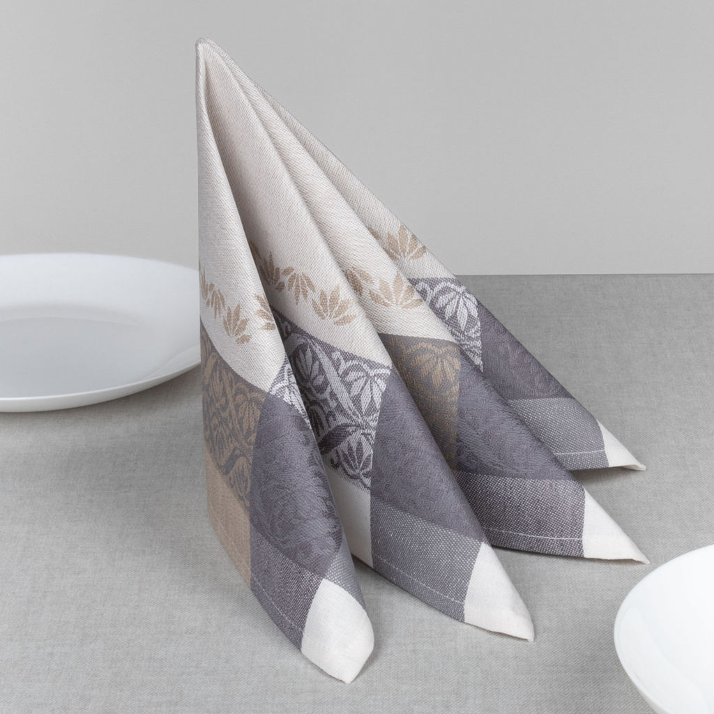 Салфетка 16С382-ШР/к. 48*48 "Посуда" цв. 1 рис. 186 серый