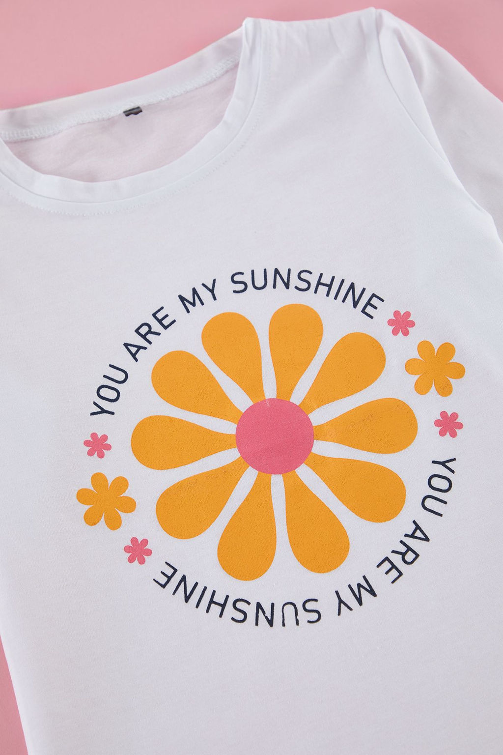 Pudra K?z Cocuk %100 Pamuk Cicekli Regular/Normal Kal?p K?sa Kol Orme T-Shirt TKDSS25TS00039 - Trendyolmilla фото 2