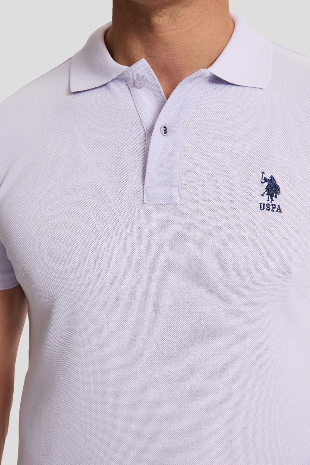 Erkek Lila Slim Fit Polo Yaka Basic Ti__rt