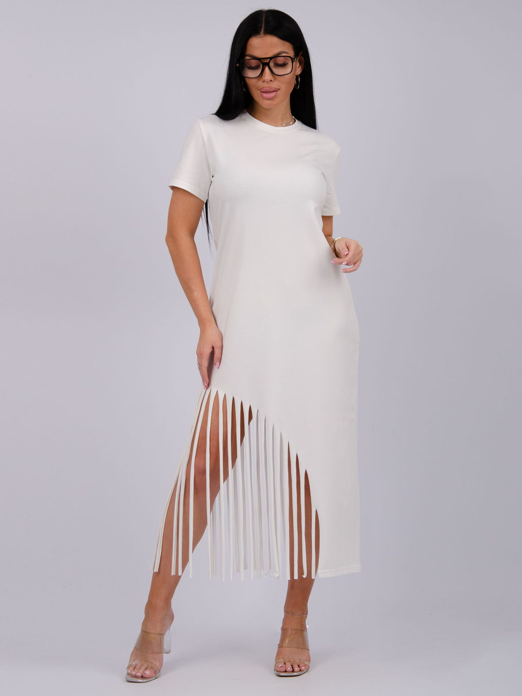 Платье Калипсо 6 молоко, трикотаж - Малина фото 7