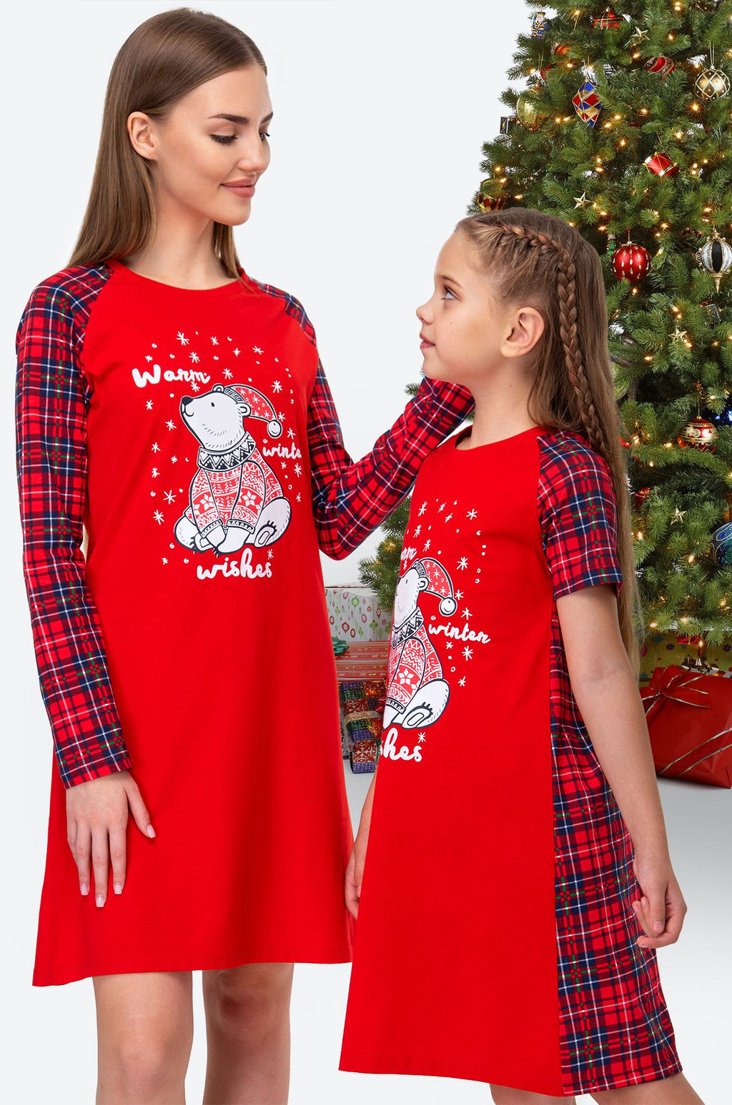 Новогодняя сорочка для девочки из хлопка Happy Fox  фото 9