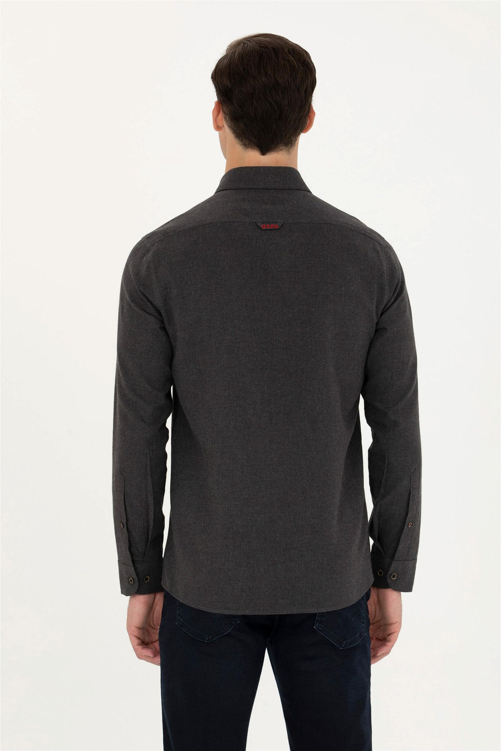 U. S. Polo Assn / Мужская черная базовая рубашка с длинным рукавом - U.s. polo assn фото 5