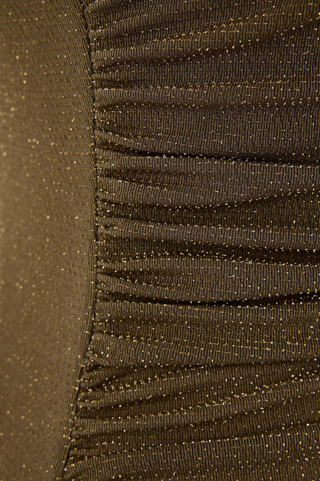 Haki Yuksek Degaje Yaka Simli Orme Party Bluz TPRSS26BZ00005