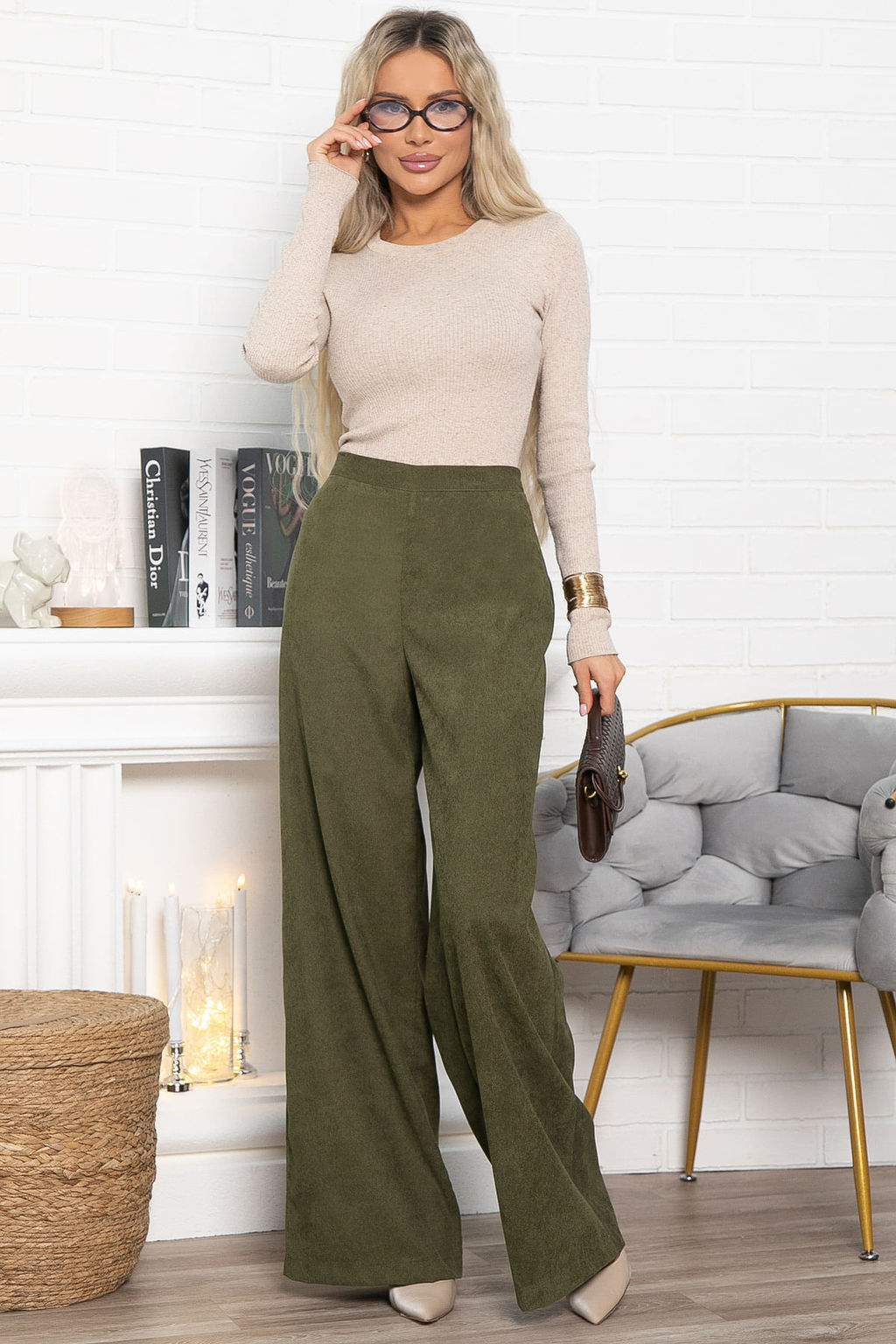 Брюки Жанин (зеленые) Б15018-10М