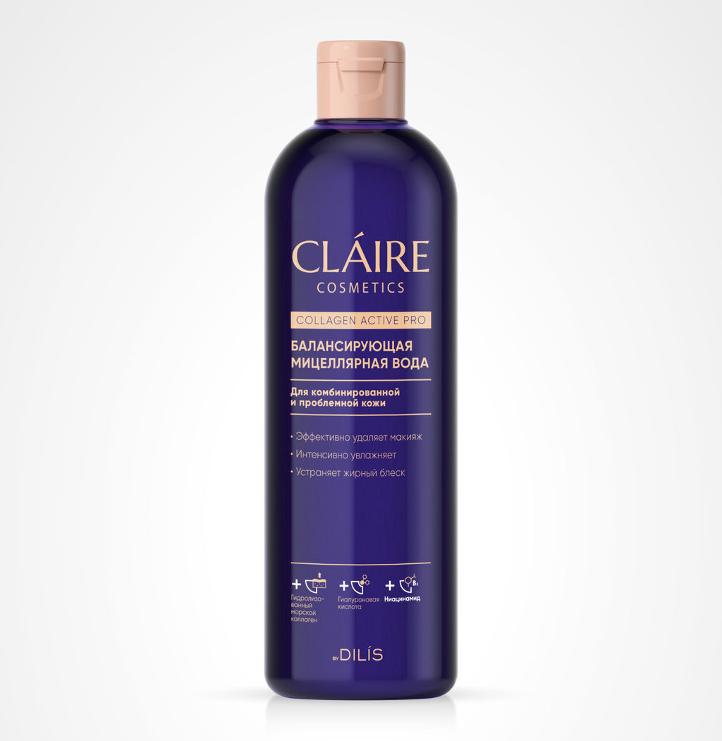 Claire Cosmetics Collagen Active Pro Мицеллярная вода Балансирующая 400мл