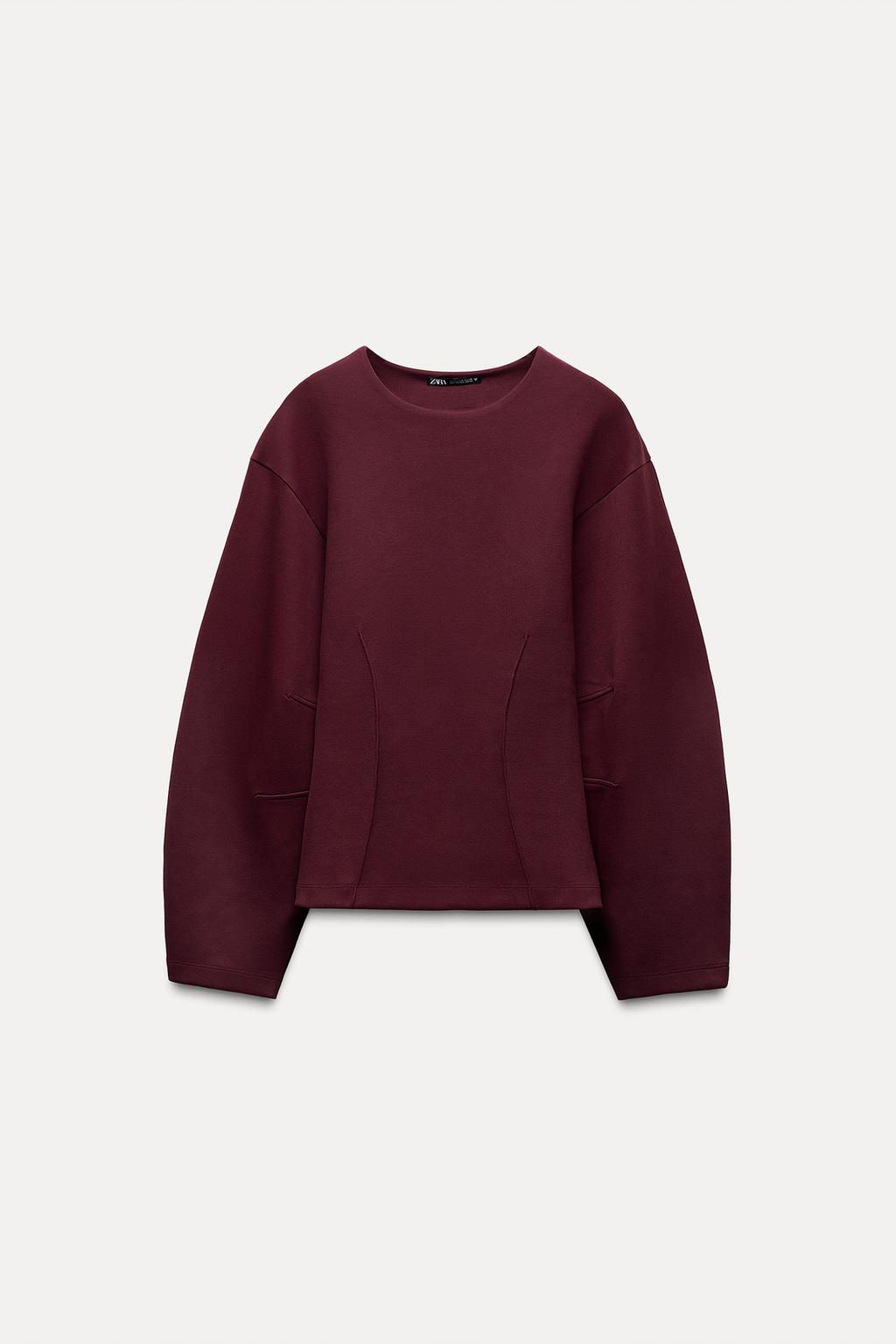FITTED INTERLOCK SWEATSHIRT - Zara фото 5