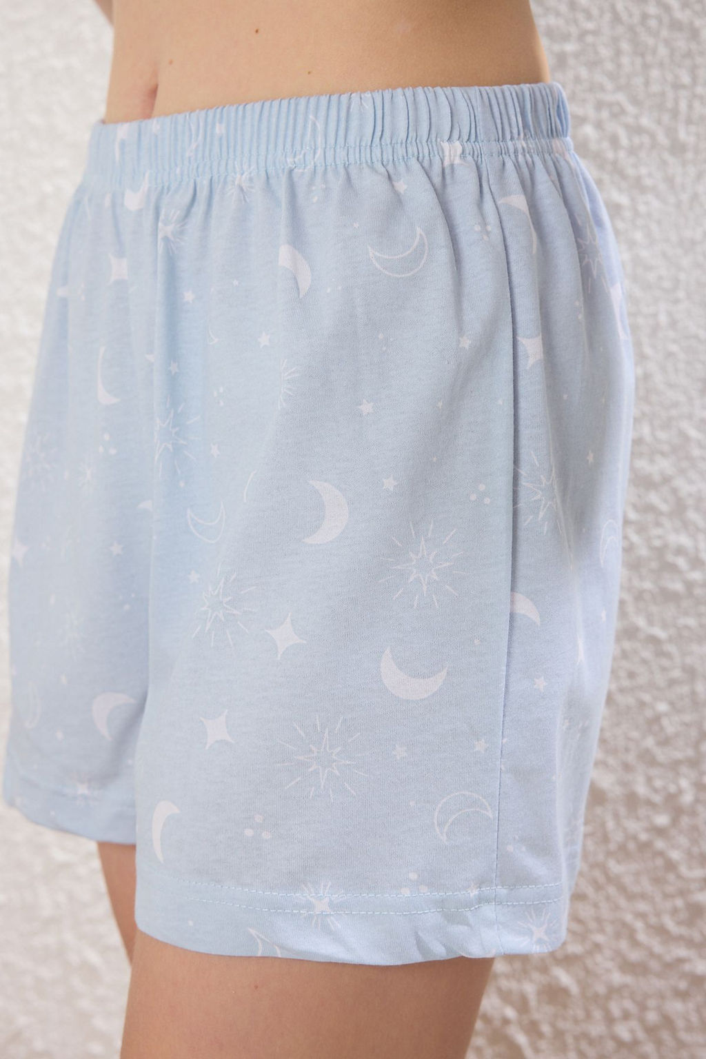 Trendyolmilla Kad?n Family/Aile Beyaz %100 Pamuklu Galaksi Desenli Sortlu Orme Pijama Tak?m? THMSS25PT00334  фото 13