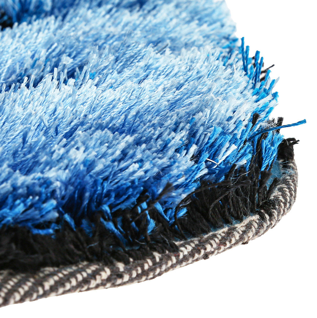 Коврик "Розочка" 70х70см длинный, объемный ворс 3см, 100% полиэстер, плотная тканная основа, цвет - синий (Китай)