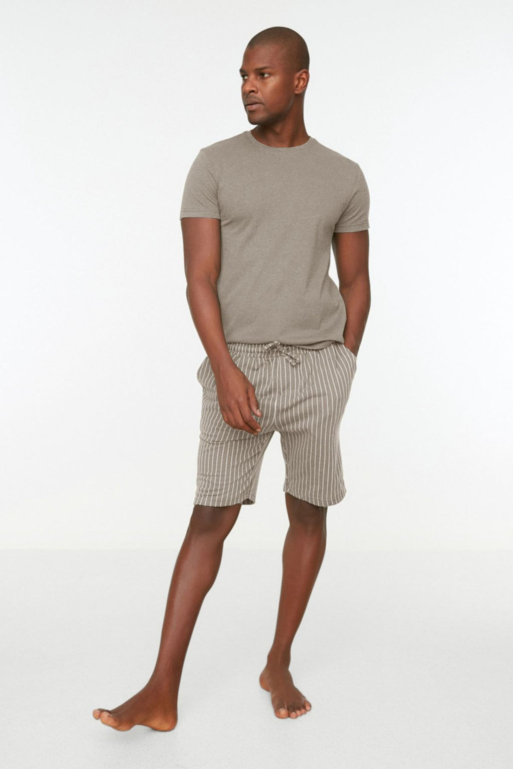 TRENDYOL MAN Lacivert Regular Fit Alt Cizgili Sortlu Pijama Tak?m? TMNSS22EM0013 - Trendyolmilla фото 13