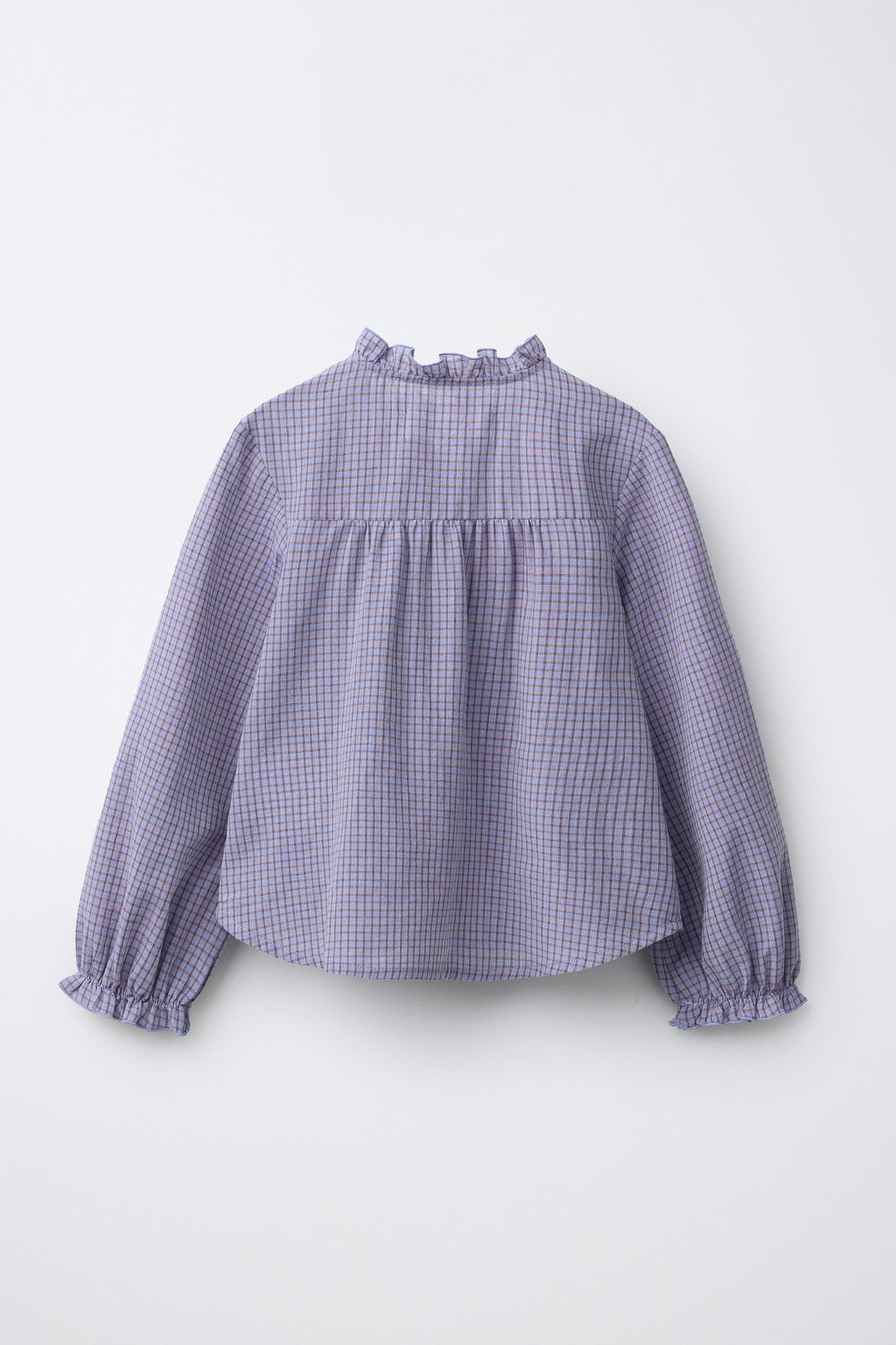 CHECK SHIRT WITH RUFFLE TRIM - Zara фото 8