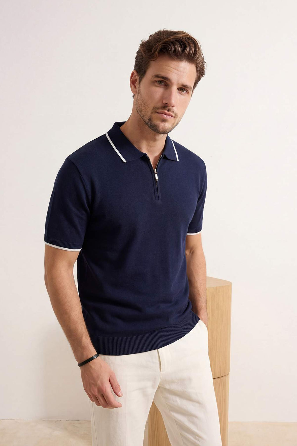 Lacivert Regular Polo Yaka Duz Polo Yaka T-shirt TMNSS26PO00026 - Trendyolmilla фото 12
