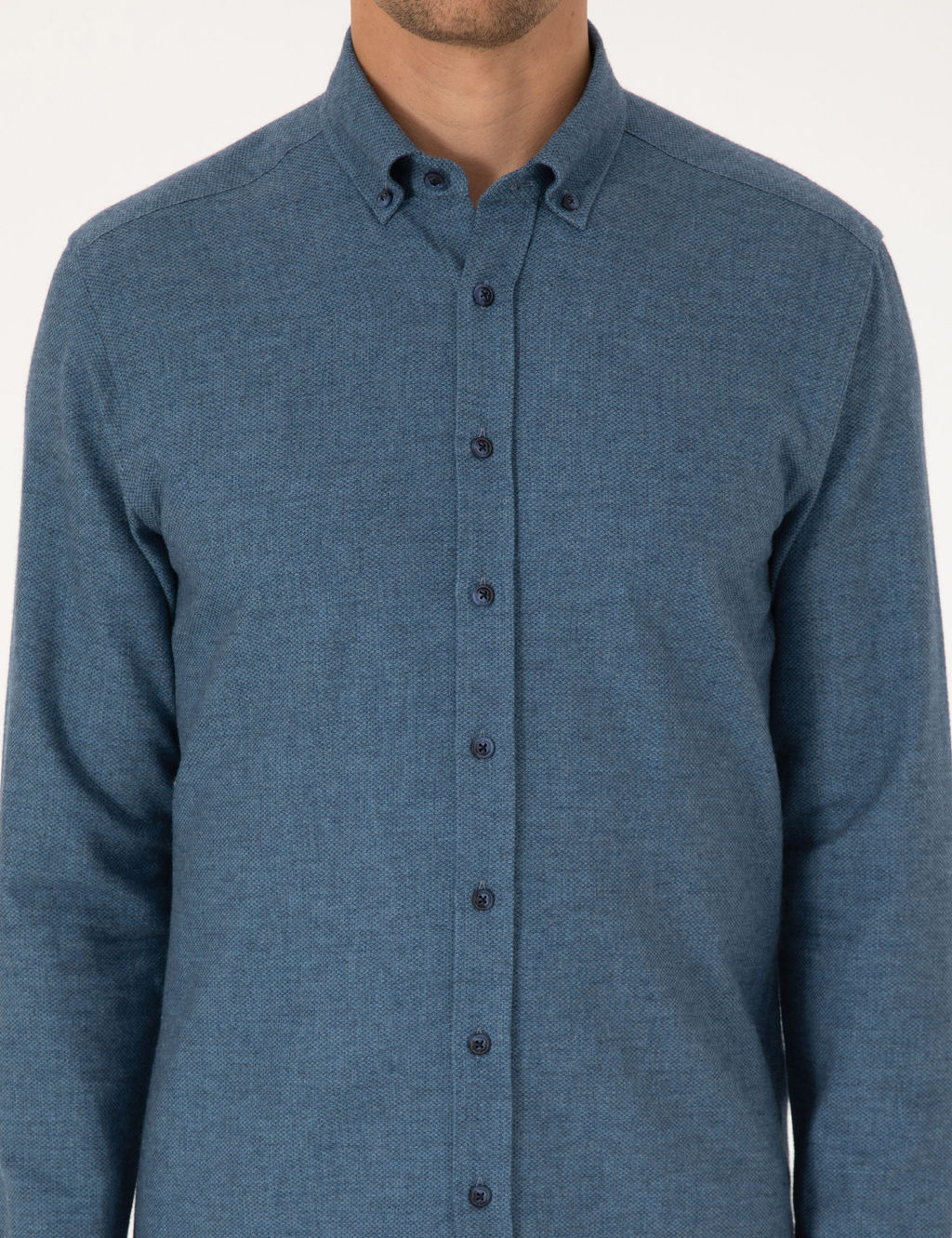 Mavi Slim Fit Uzun Kollu G_mlek