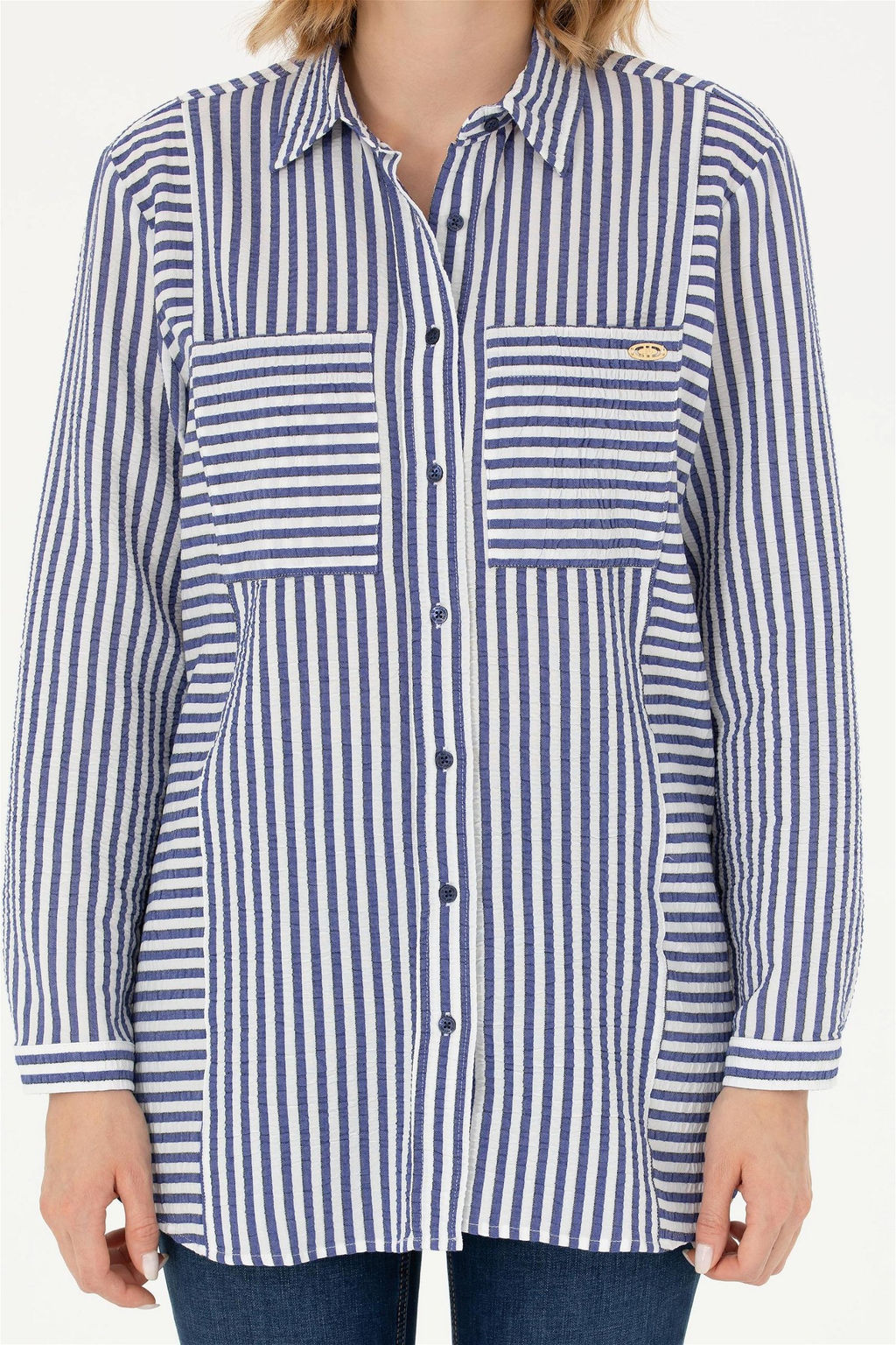 U. S. Polo Assn Женская темно-синяя рубашка с длинным рукавом - U.s. polo assn фото 6