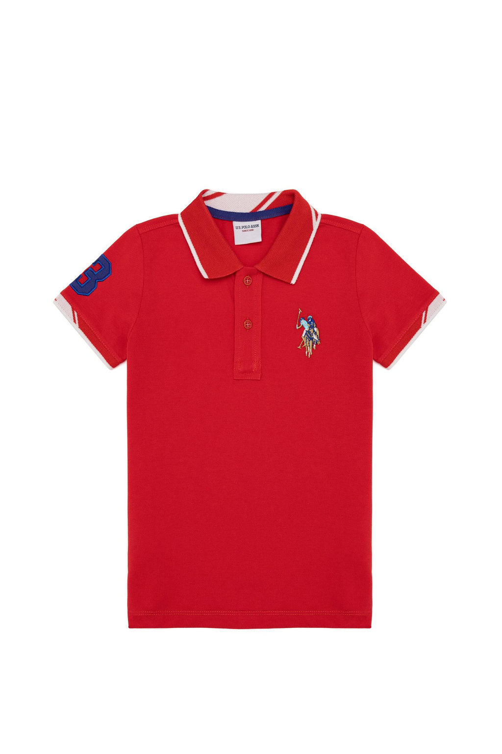 Красная футболка с воротником поло для мальчиков Basic - U.s. polo assn фото 5