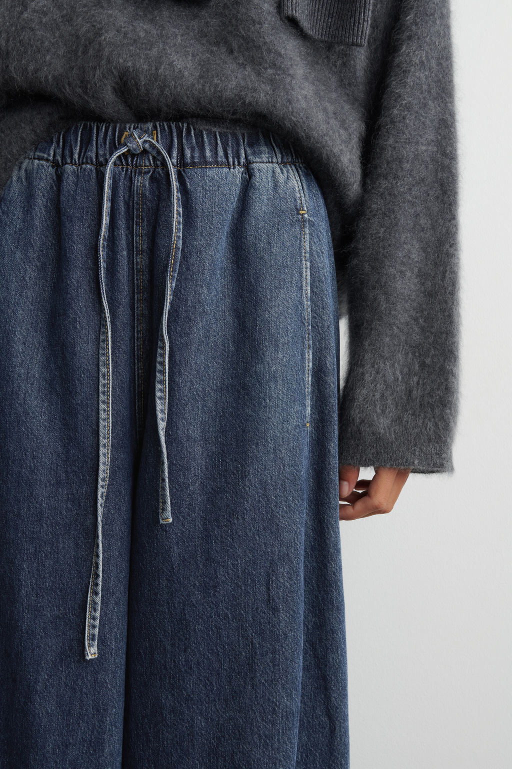 PANTAL?N VAQUERO BARREL LEG CON AJUSTE DE CORD?N - H&m фото 7