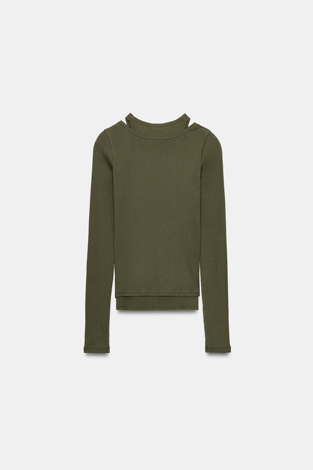 CAMISETA RIB DOBLE / Khaki - Zara фото 6