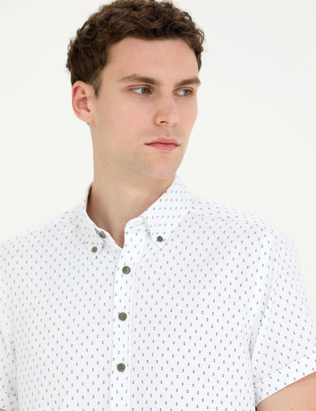 Haki Slim Fit K_sa Kollu G_mlek - Pierre cardin фото 2