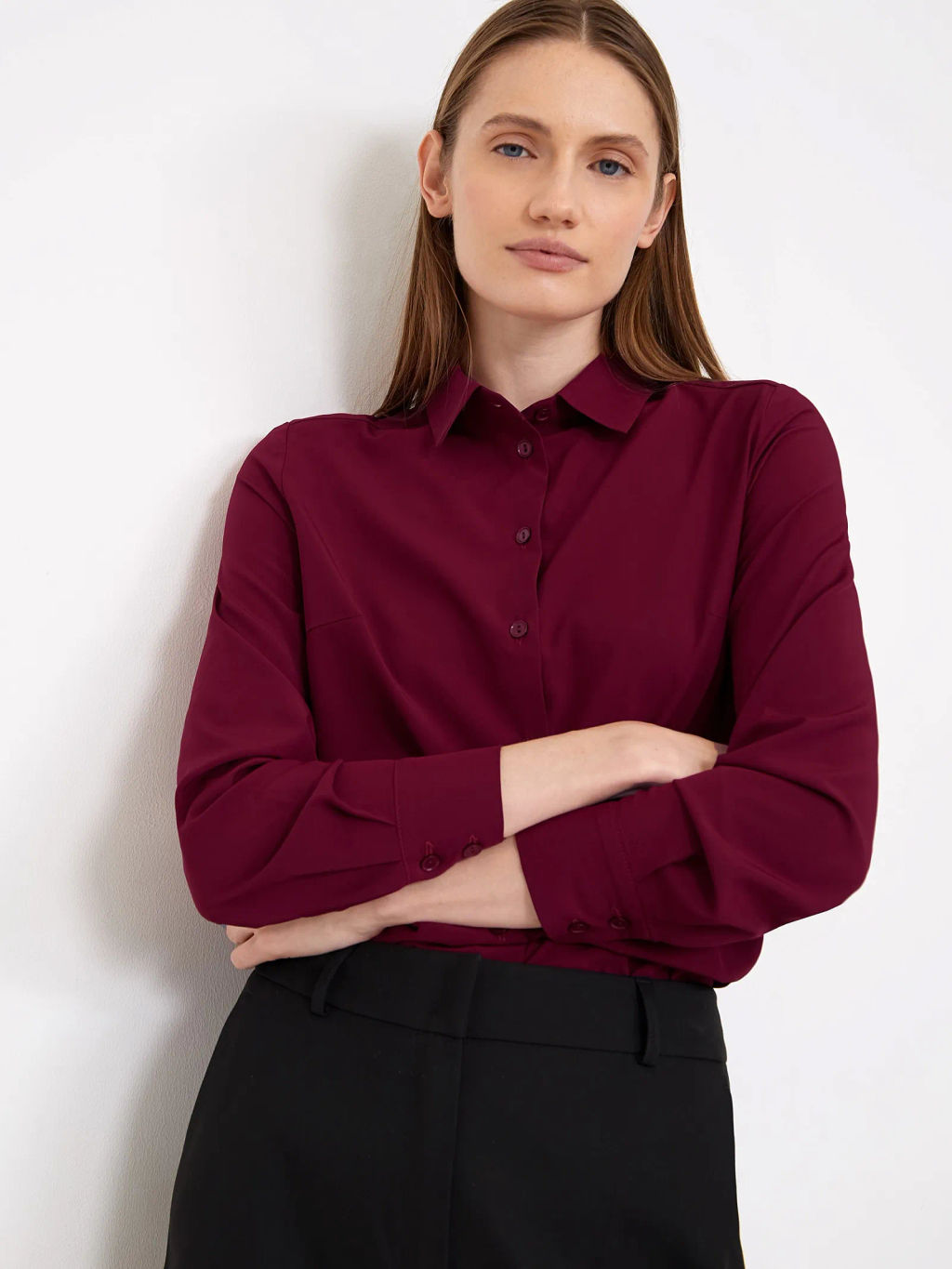 ШОК ЦЕНА - Рубашка однотонная B2412/rachel - Emka фото 3