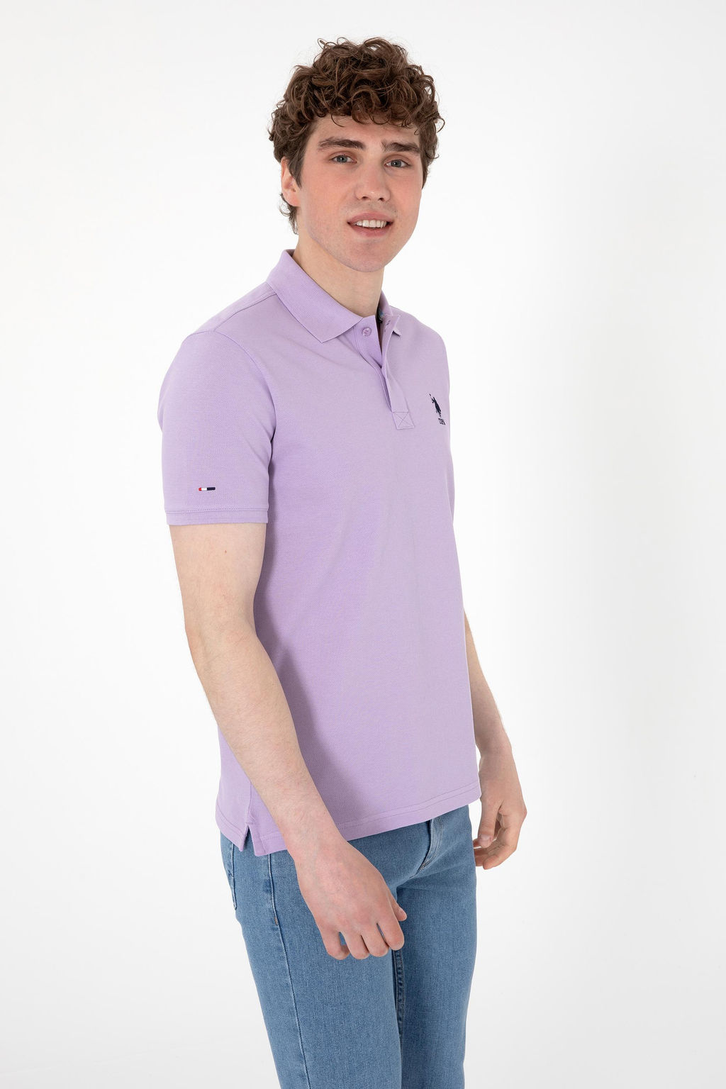 Erkek Slim Fit Polo Yaka Lila Basic Ti__rt Sepette S_rpriz _ndirim - U.s. polo assn фото 3