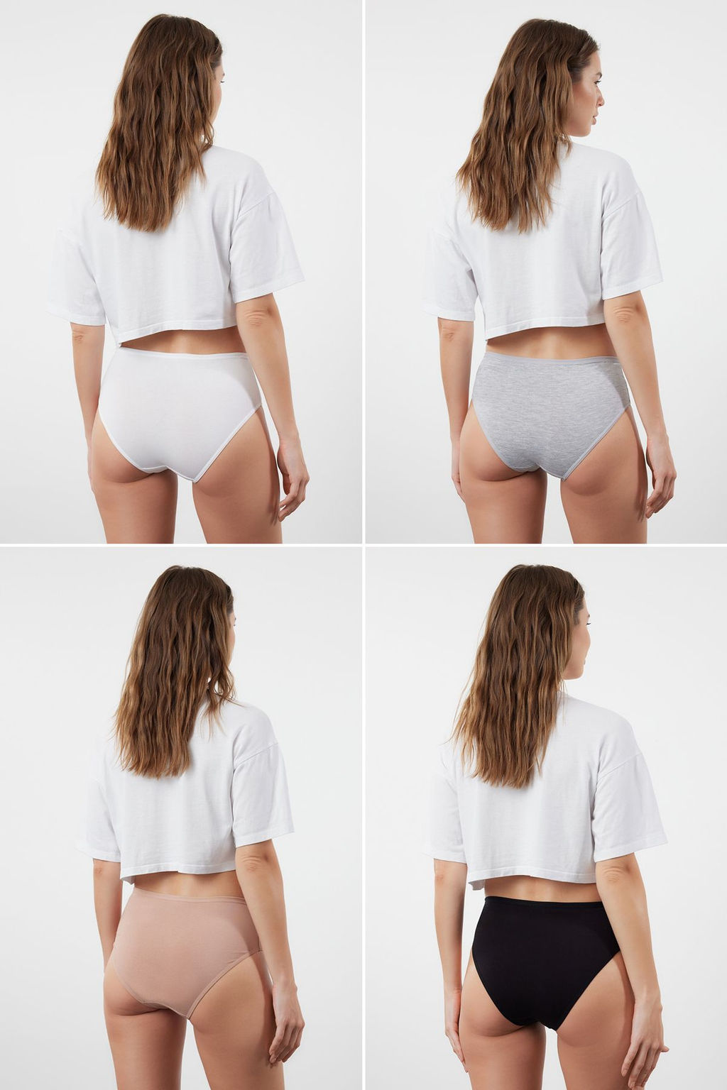 Trendyolmilla Siyah-Cok Renkli 4lu Paket Pamuklu Kurdele/Fiyonk Detayl? Hipster Orme Kulot THMSS24KU00040  фото 2