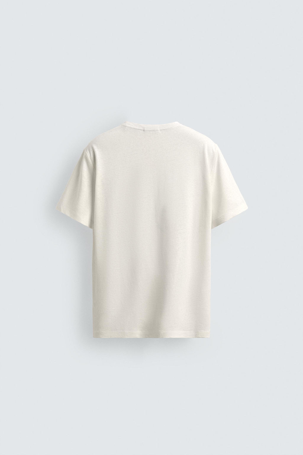 CAMISETA LINO - ALGOD?N / Blanco roto - Zara фото 8