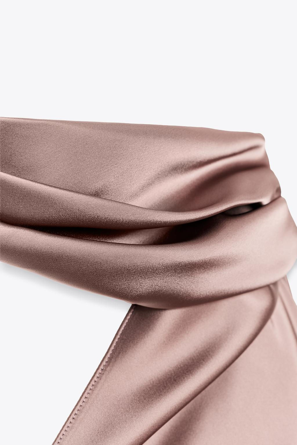 SATIN HALTER SCARF TOP - Zara фото 6