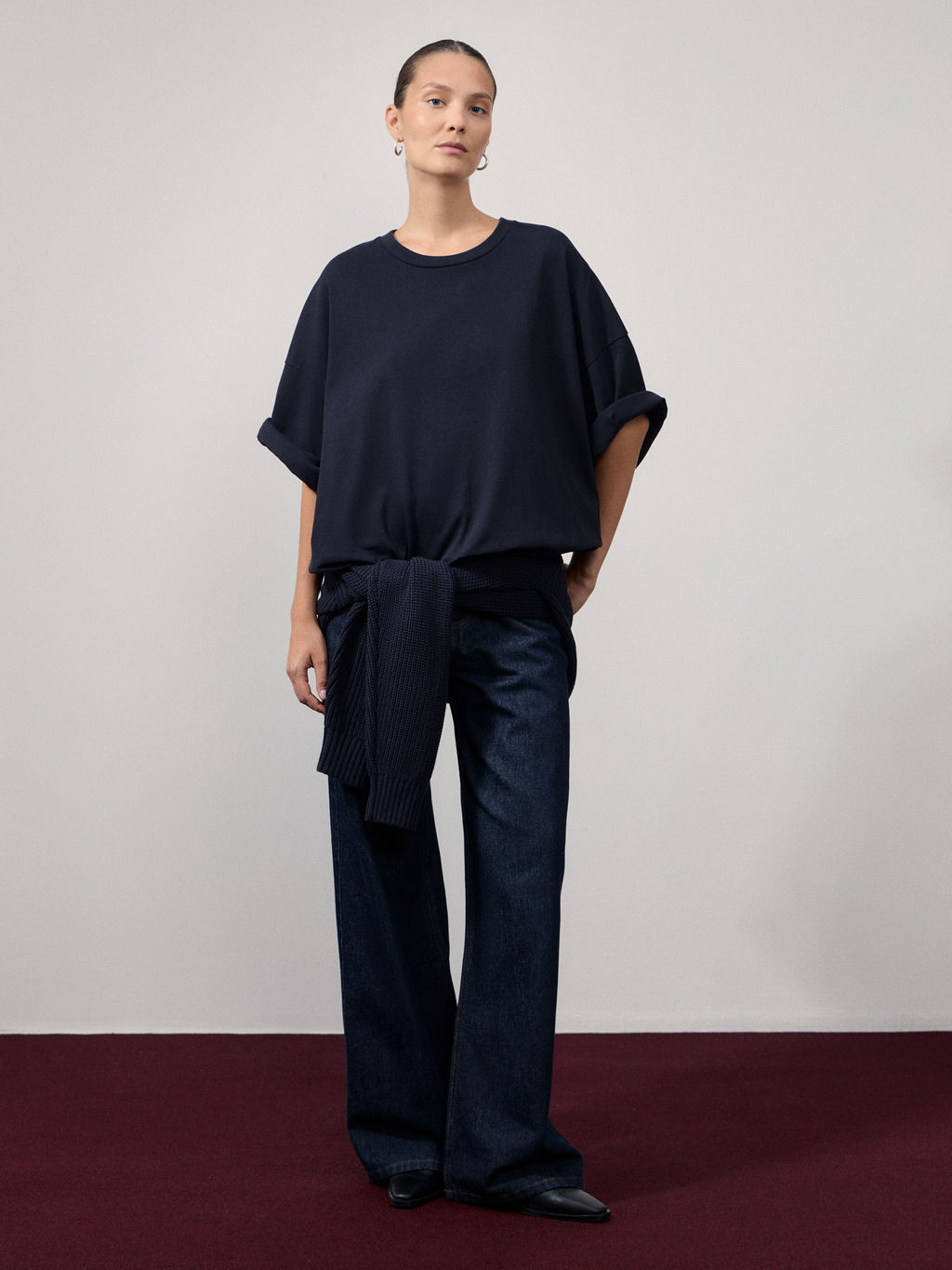 Футболка оверсайз из плотного хлопка / Zarina  фото 2