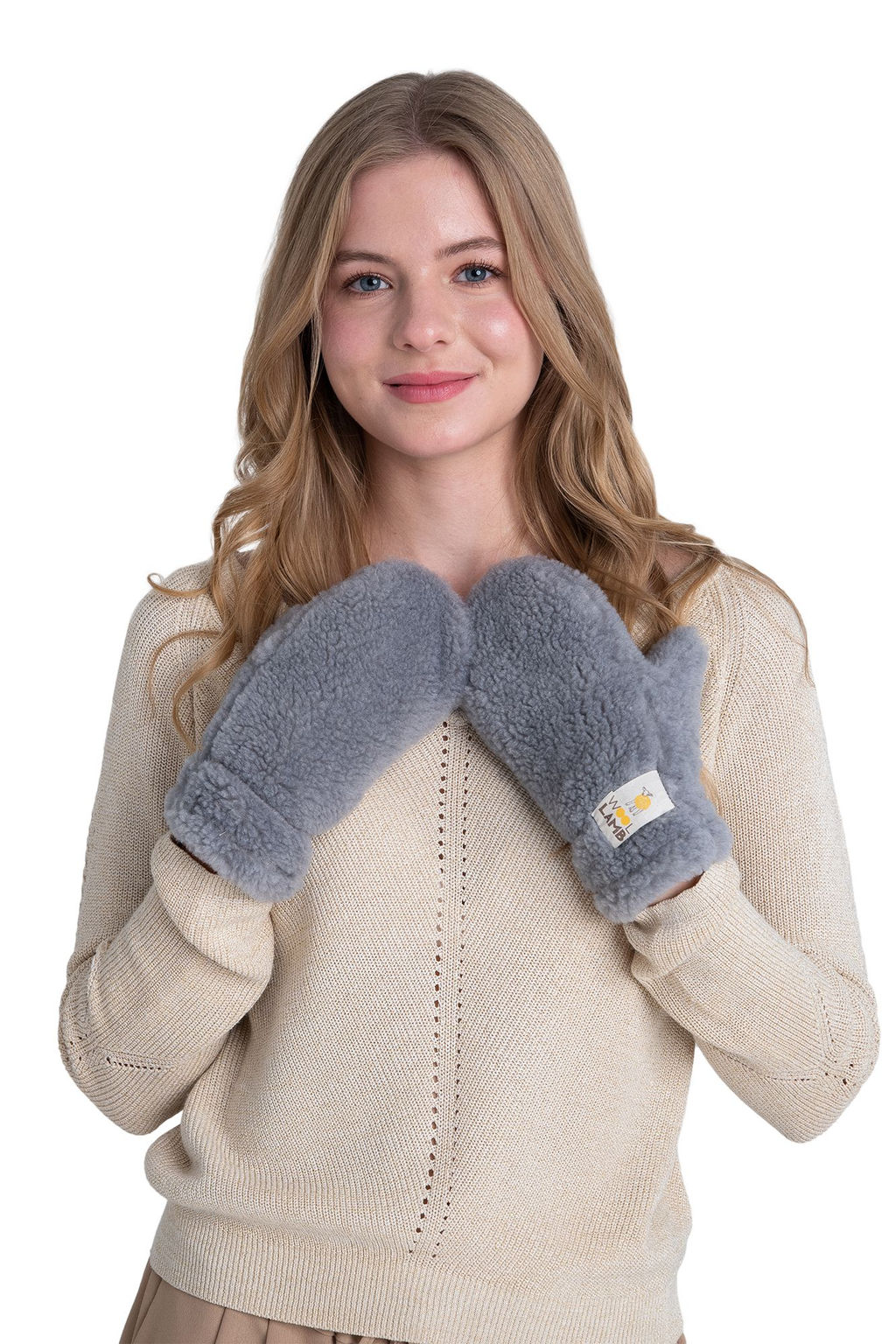 Варежки меховые на резинке ВАНИЛЬ - Woollamb фото 57