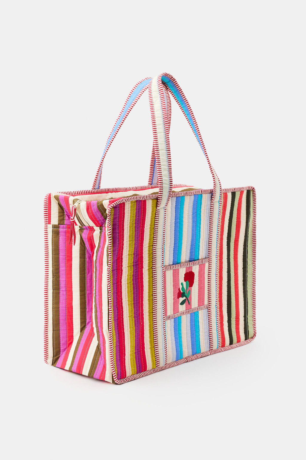 BOLSA ACOLCHADA RAYAS FLORES / Multicolor - Zara фото 3