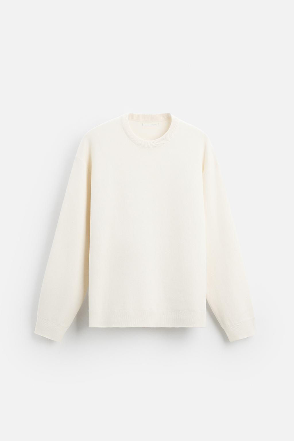 RELAXED FIT COTTON BLEND SWEATER - Zara фото 14