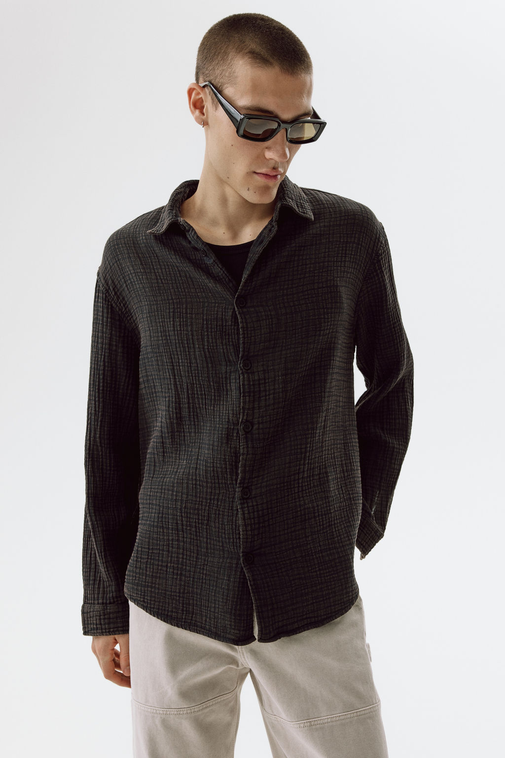 Camisa en muselina de algod?n Regular Fit - H&m фото 3