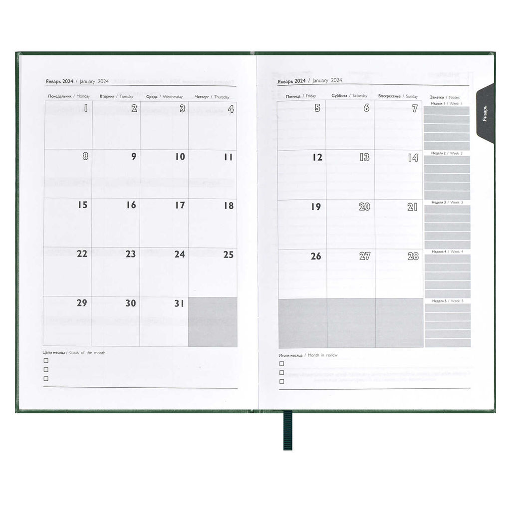 Ежедневник датированный 2024 ESCALADA, А5, 176 л., арт. 63746/ 15 САРИФ-ЭКОНОМ ЗЕЛЁНЫЙ  фото 8