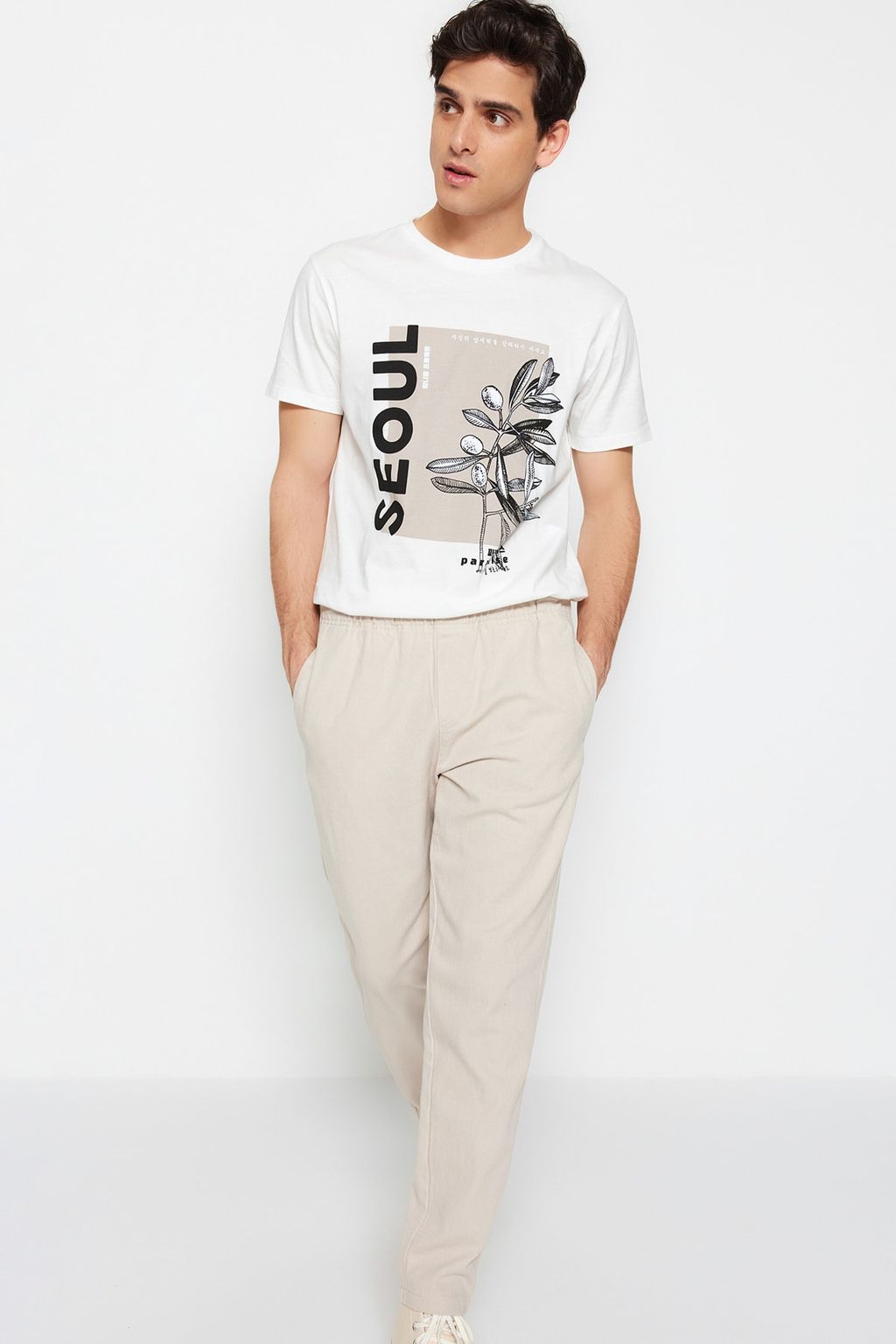 Lacivert Regular Fit Lastik Belli Gabardin Pantolon TMNSS23PL00033 - Trendyolmilla фото 11