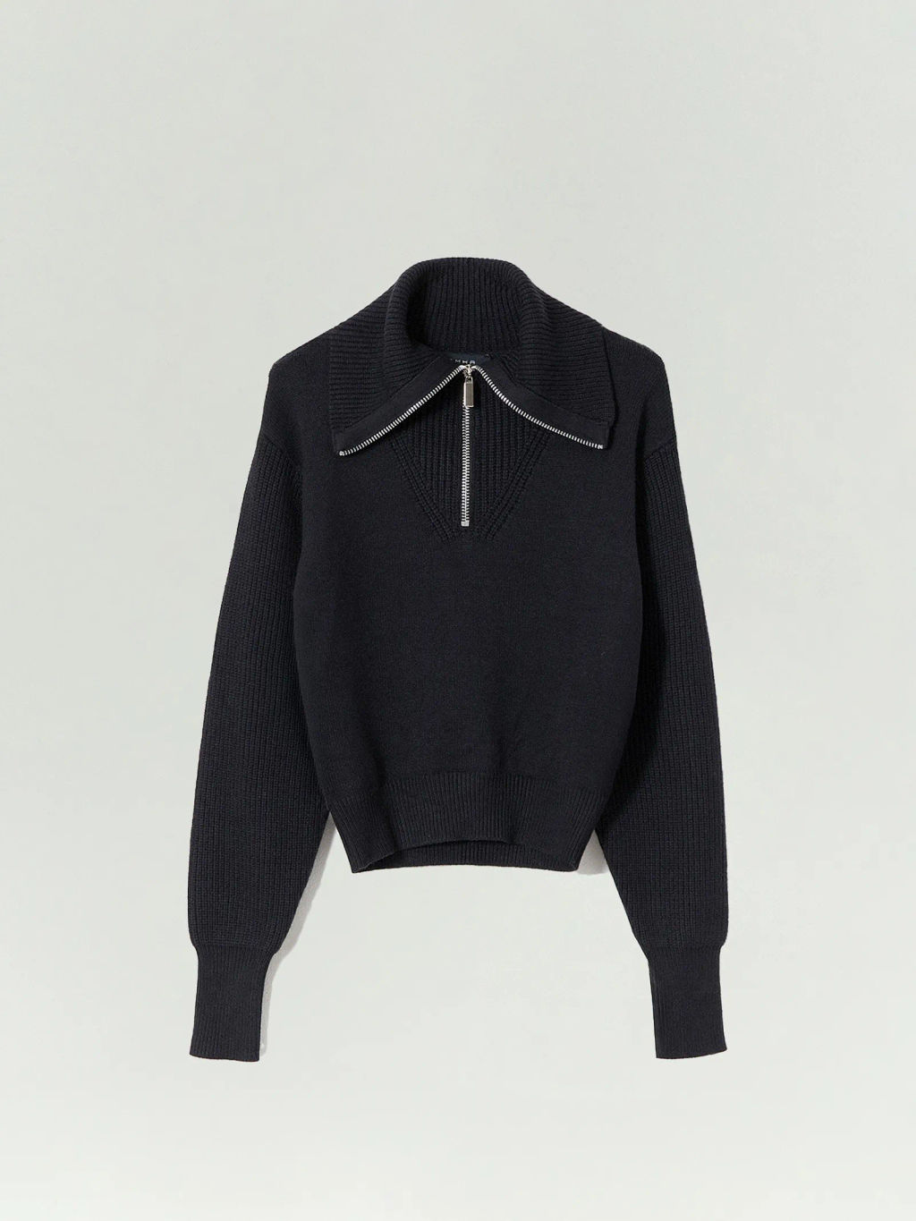 Укороченный джемпер на молнии с воротником апаш - Emka фото 5