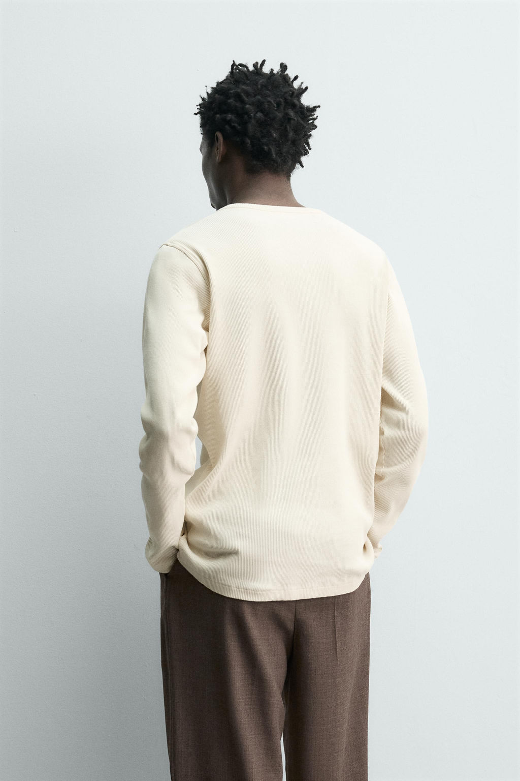 CAMISETA RIB CUELLO PANADERO / Crudo - Zara фото 3