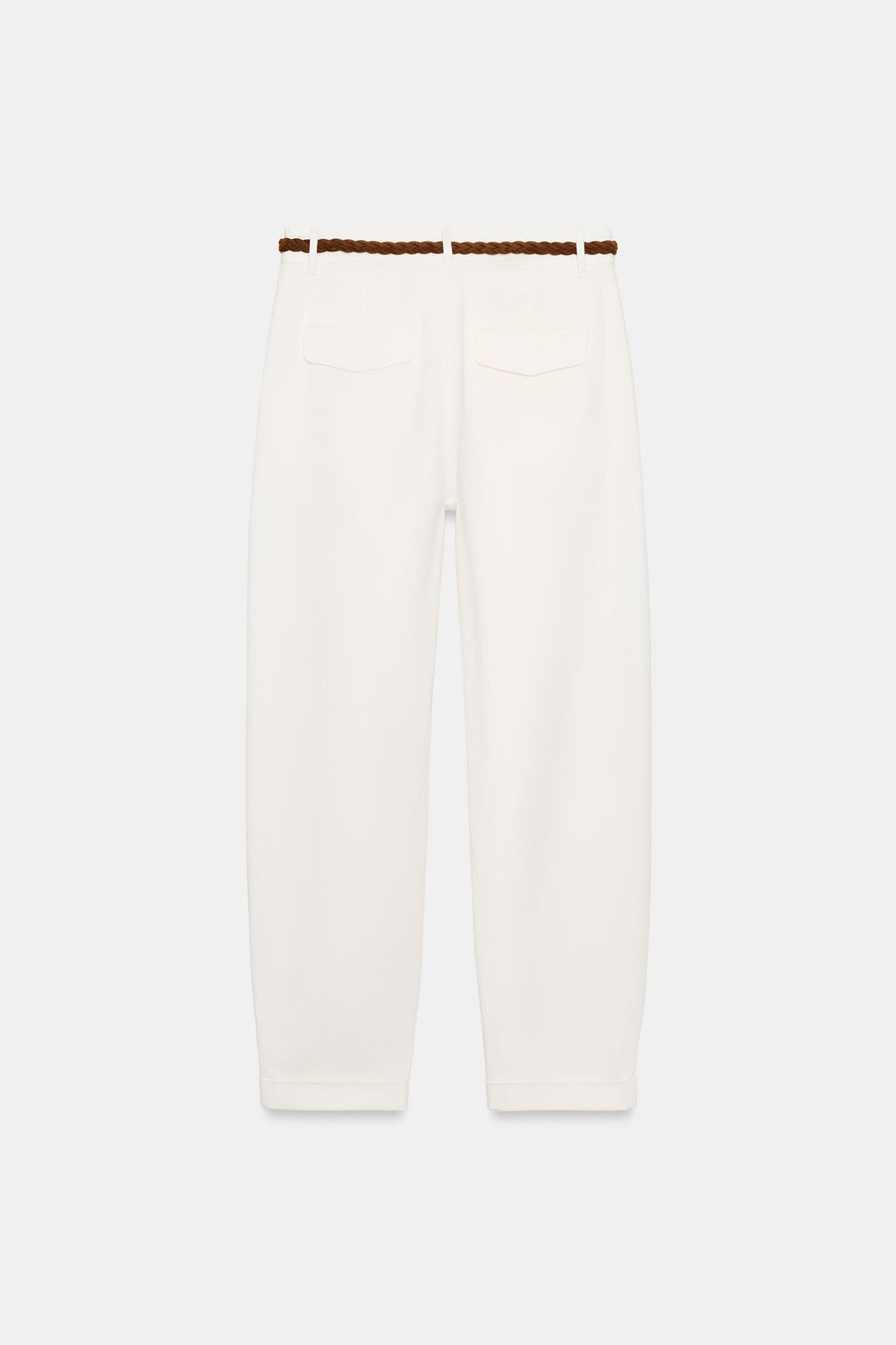 PANTAL?N CHINO CINTUR?N TRENZADO / Crudo - Zara фото 6