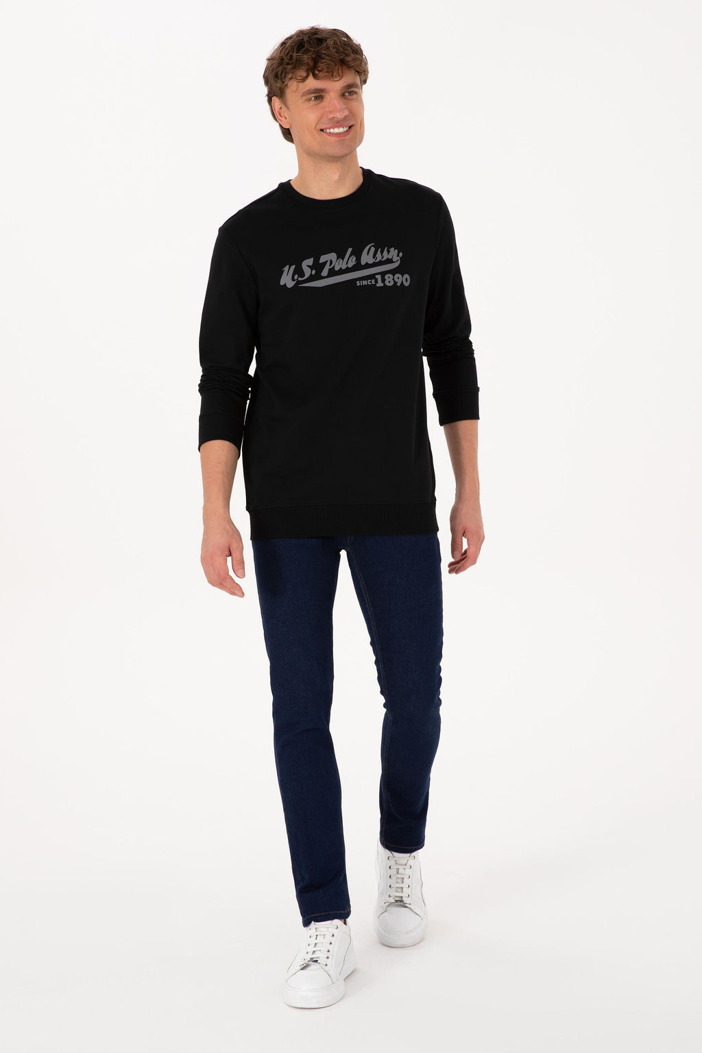 Erkek Bisiklet Yaka Regular Fit Siyah Sweatshirt - U.s. polo assn фото 4