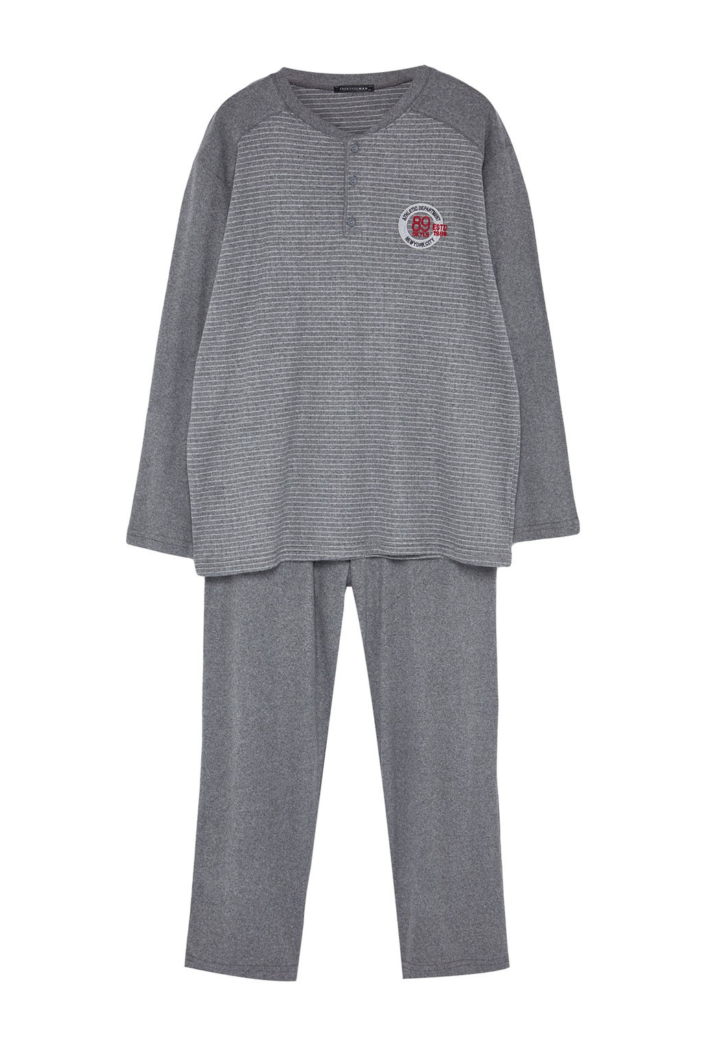 TRENDYOL MAN Fume Regular Fit Orme Buyuk Beden Pijama Tak?m? TMNAW24AI00002 - Trendyolmilla фото 8