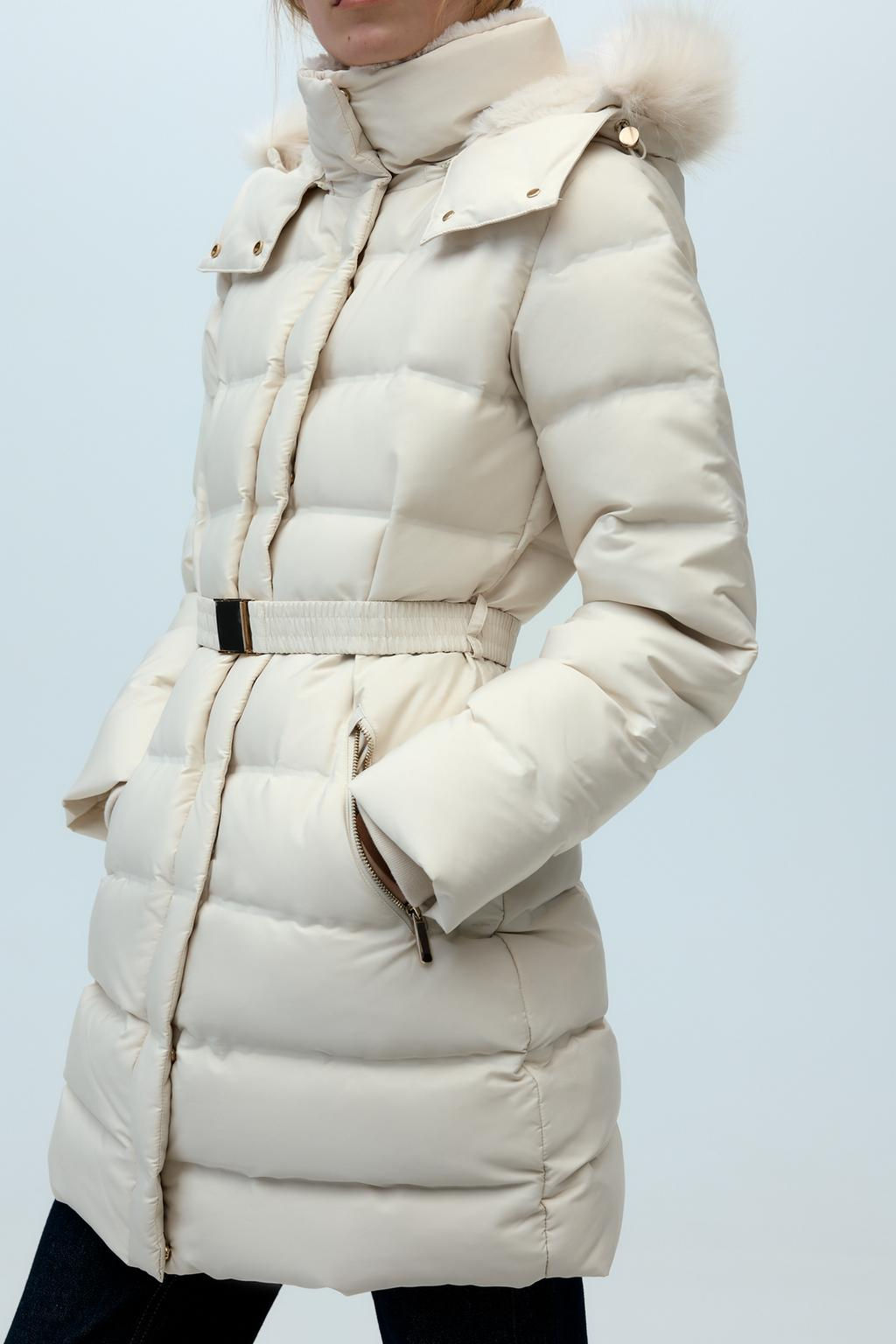 SEMI-LONG WIND PROTECTION HOODED PUFFER JACKET - Zara фото 2