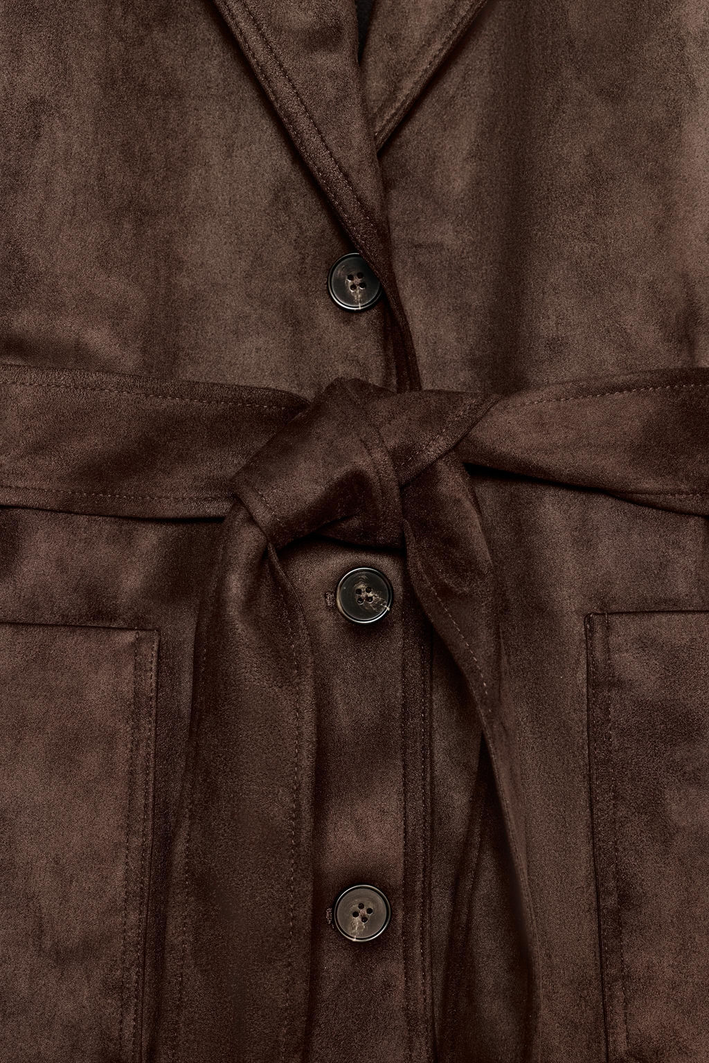 FAUX SUEDE JACKET WITH BELT - Zara фото 10
