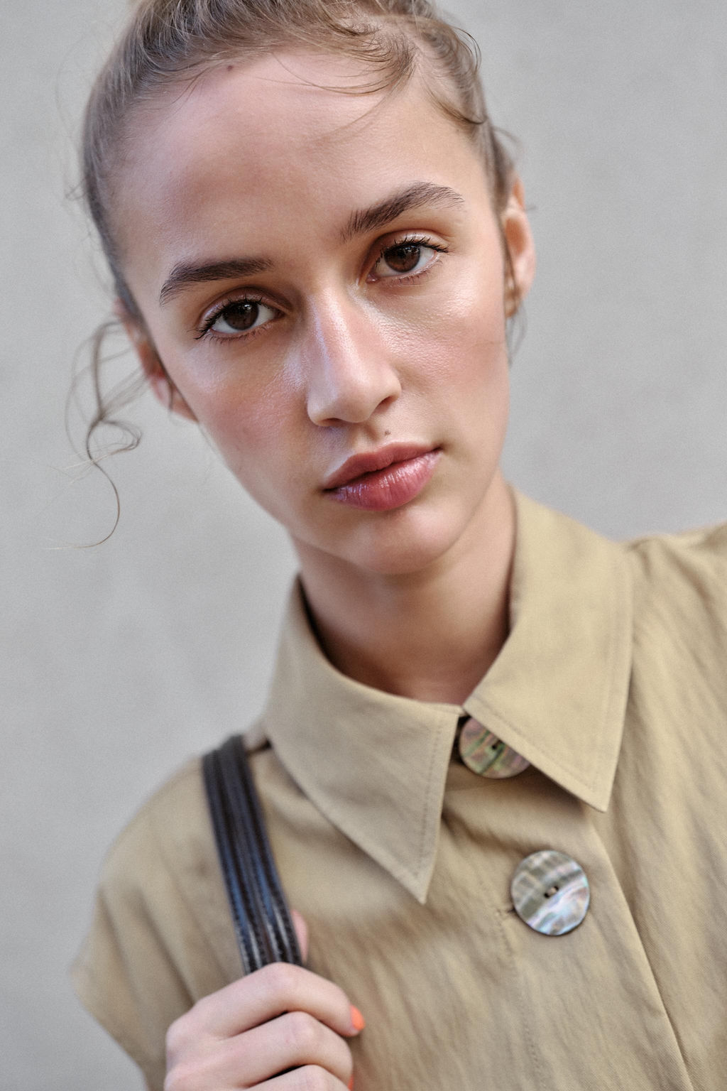 TOP CUELLO CAMISERO / Camel medio - Zara фото 3