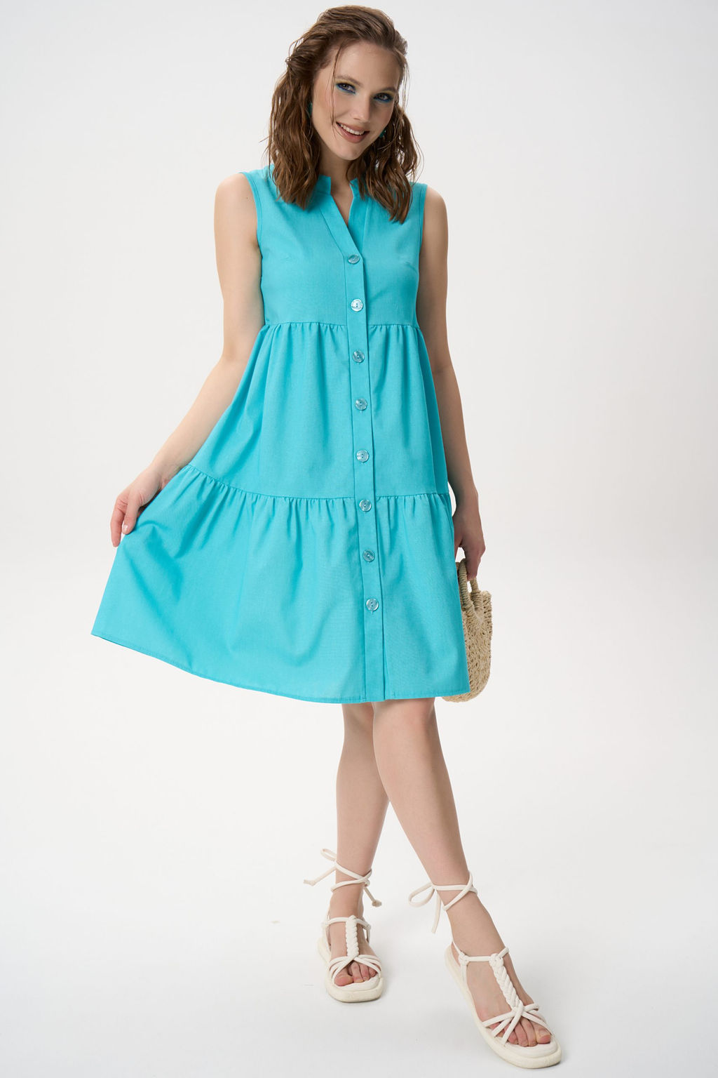 Сарафан Жаркое лето (бирюзовый) - Эльза фото 10